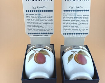 Royal Worcester Egg Coddlers Set, Evesham Fruit Pattern, Porcelain (Set of 2)