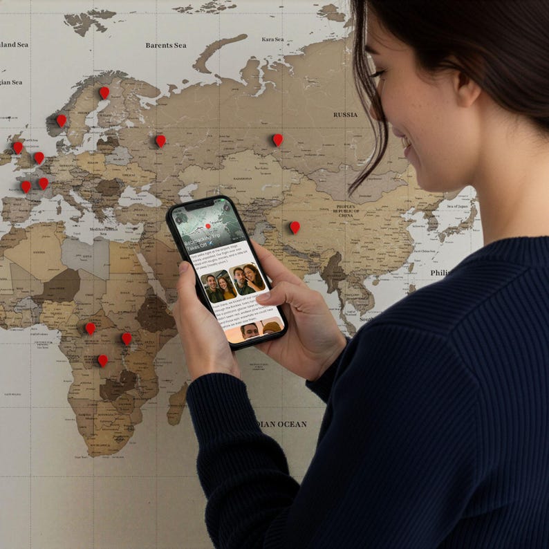 Interactive World Map Pins | NFC Memory Travel Keepsakes (10x) - Etsy