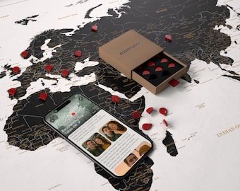 Spille con mappa del mondo interattiva / Ricordi di viaggio NFC (10x)