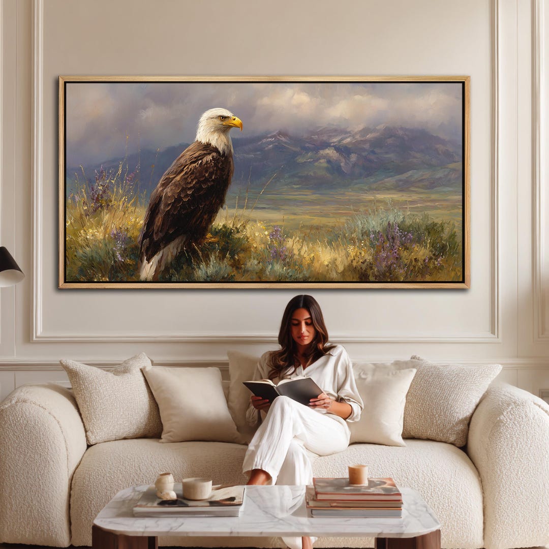 Bald Eagle Canvas Wall Art, American Eagle Wildlife Painting Print ...