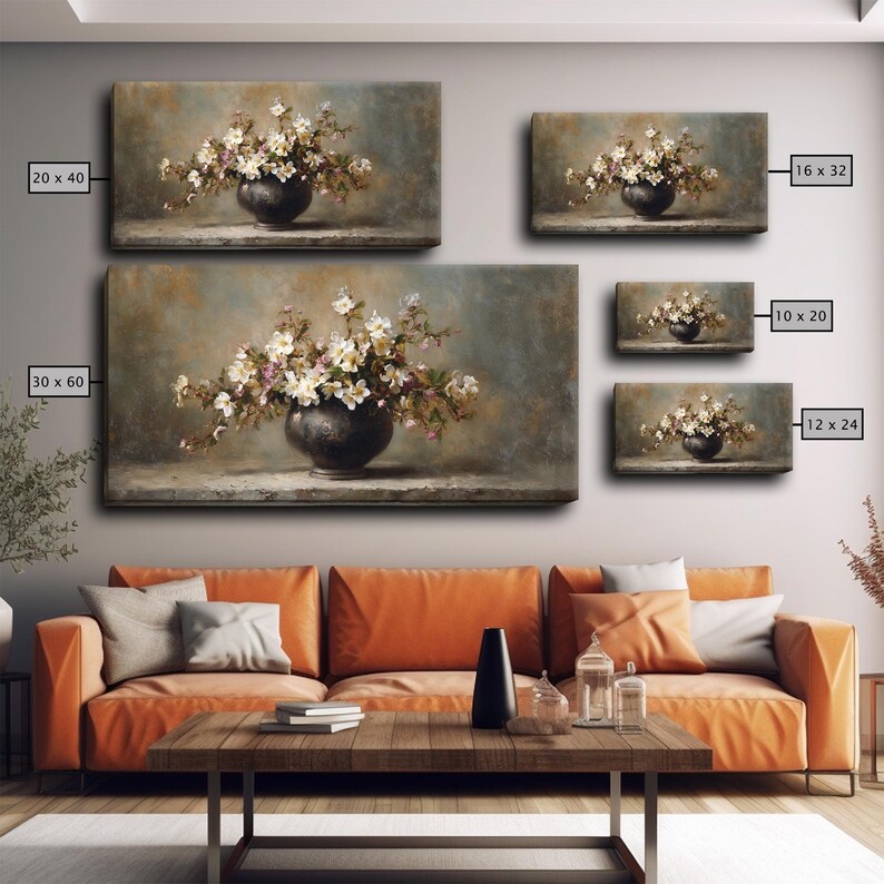 Vintage Floral Still Life Painting, Apple Blossom Wall Art Print ...
