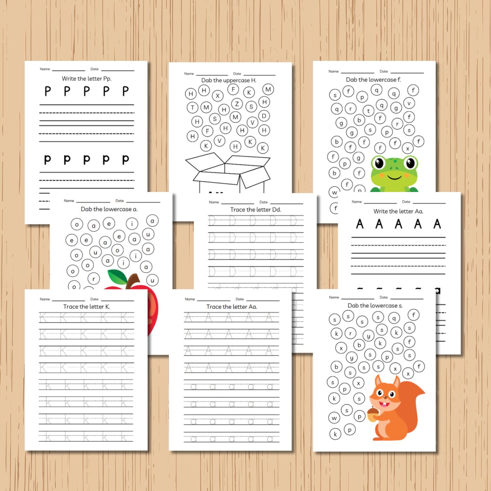 Preschool Alphabet Workbook Printable Letter Tracing Worksheets, ABC ...