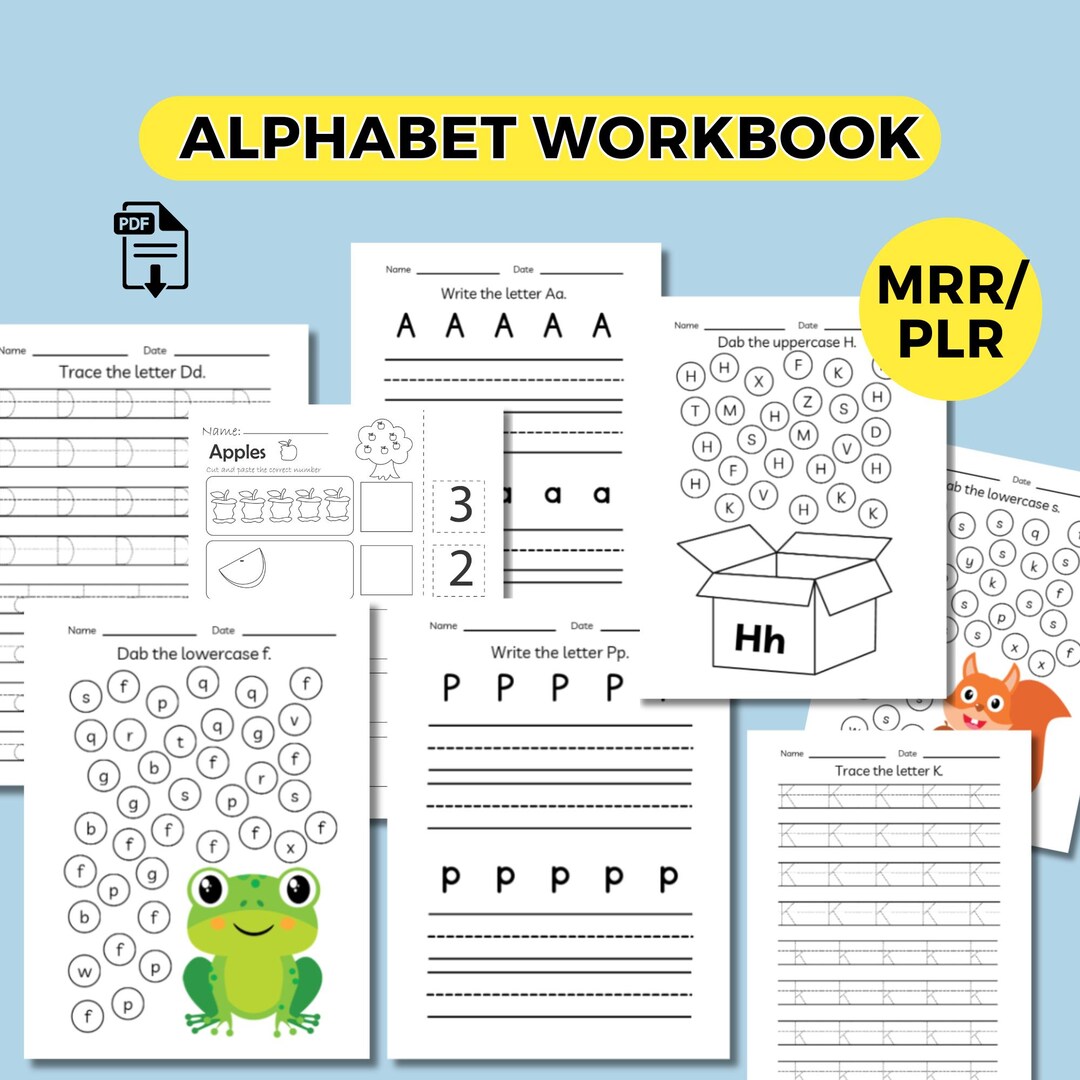 Preschool Alphabet Workbook Printable Letter Tracing Worksheets, ABC ...