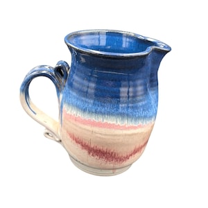 Aria Finch Studio Pottery 8" Multi-color Pottery Pitcher Signed made in N.M.
