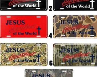 Jesus Herzschlag des Nummernschilds - Christlicher Autoanhänger, religiöses Geschenk, Glaubensdekor, Jesus Kreuz-Auto-Schild