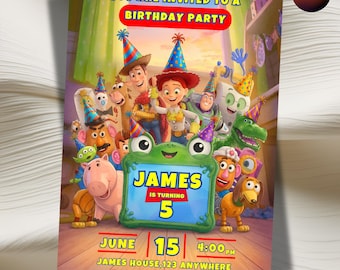 Toy Story 5 Birthday Invitation, Editable Toy Story Birthday Invite Digital Toy Story Invitation Digital Download Toy Story Theme Invite