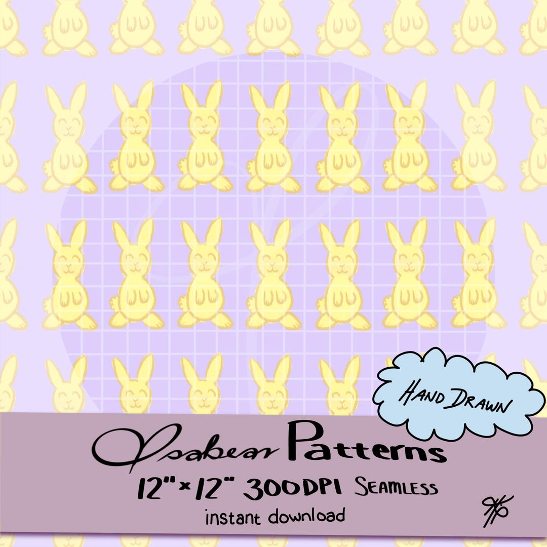 Pastel Bunny Seamless Pattern PNG | Easter Rabbit Digital Paper | Cute ...
