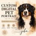 Personalized Digital Pet Portrait from Photo, Custom Dog and Cat Watercolor Painting, Memorial Gift, Printable Wall Art, Pet Lover Gift product logo