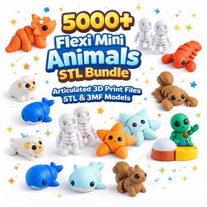 5000+ Flexi Animals STL Bundle | Print-in-Place Articulated Models | STL & 3MF for FDM | Instant Download