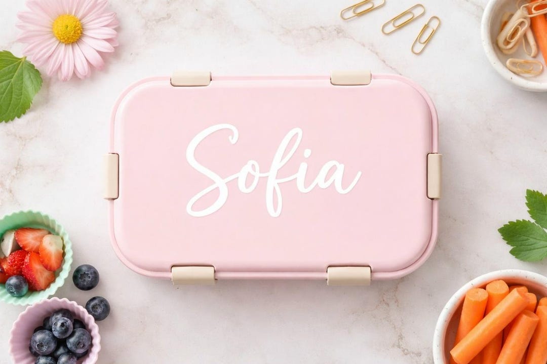 Lunch Box Customized Sticker Personalized Vinyl Name Sticker for Lunch Box | Kids School Decal ...