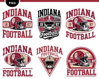 Vintage Indiana Football Bundle PNG, Retro Football Helmet Designs, Game Day Sublimation, Digital Download