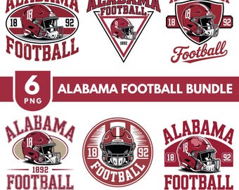 Alabama Football Helmet PNG Bundle, Vintage College Game Day Sublimation (Digital Download)