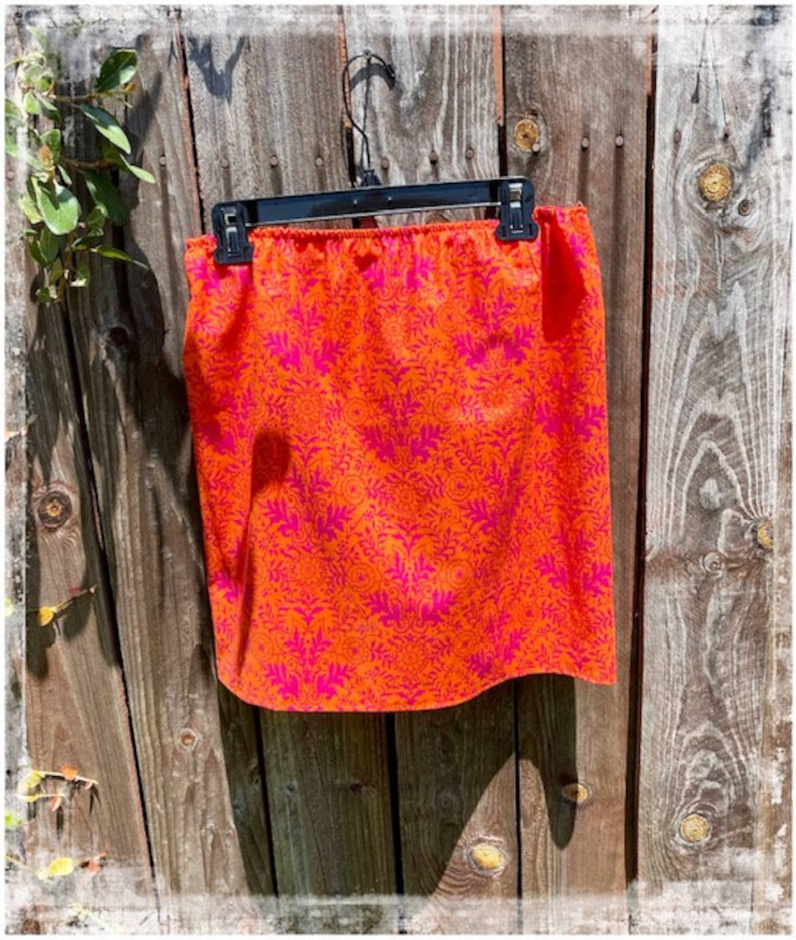 Orange Pattern Skirt | Etsy