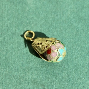 Vintage Floral Cloisonné Charm - Vintage Cloisonné Charm - Vintage Floral Drop Charm