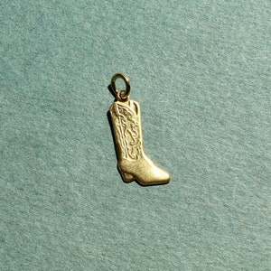 Mini Boot Charm - Brass Cowboy Boot Charm - Western Cowboy Boot Charm