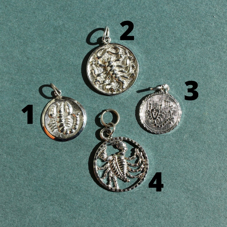 Vintage Sterling Silver Scorpio Zodiac Charm Mystical Astrology Pendant Vintage Jewelry Funky Vintage Zodiac image 2