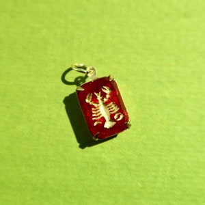 Vintage Cancer Zodiac Charm Vintage German Intaglio Zodiac Charm Astrology Cancer Zodiac Pendant image 1