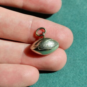 Vintage Silver Football Charm - Vintage Solid Football Sport Charm in Silver