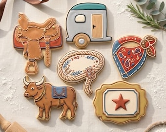 Cowboy Western Rodeo Sextet Cookie Cutter Set 3D Printed Bundle