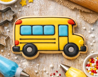 School Bus Cookie Cutter, 3D Printed for Fondant and Cookie Dough