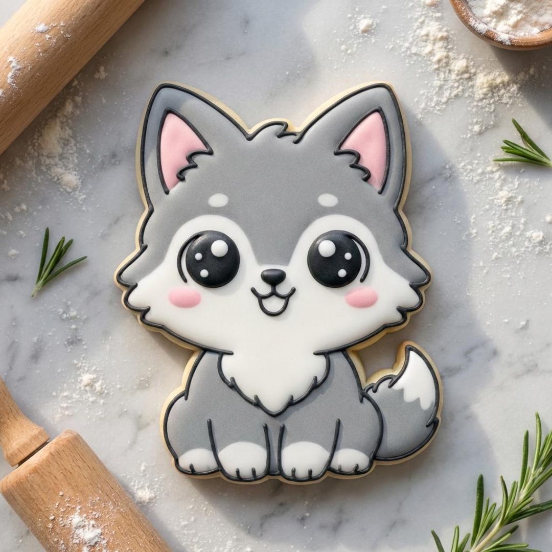 Wolf Cookie Cutter, 3D Printed, Woodland Animal, for Sugar Cookies and ...