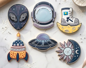 Space Astronaut Birthday Sextet Cookie Cutter Set 3D Printed Bundle