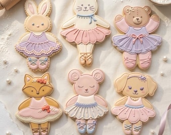 Ballerina Animal Squad Sextet Cookie Cutter Set 3D Printed Bundle