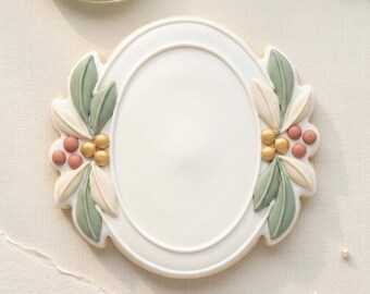Botanical Oval Frame Cookie Cutter, 3D Printed Family Gift Cutter