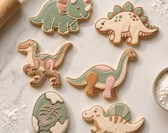 Dinosaur Stampede Birthday Sextet Cookie Cutter Set 3D Printed Bundle