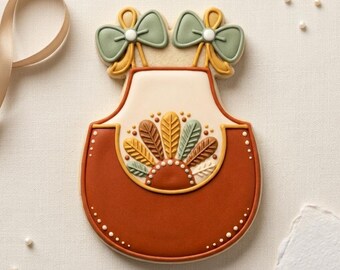 Thanksgiving Apron Turkey Pocket Cookie Cutter, 3D Printed Thanksgiving Cutter
