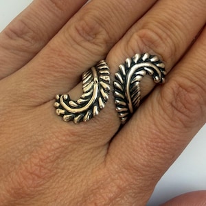 Size 7 Vintage Taxco Mexico Sterling Silver Swirl Wrap Ring | Ropework Statement Ring | Mini Clamper