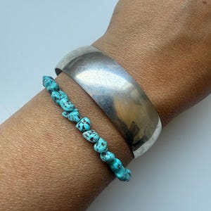 Vintage Navajo Douglas Etsitty Sterling Silver Wide Cuff Bracelet | Signed Modern Minimalist | Stacking Collection