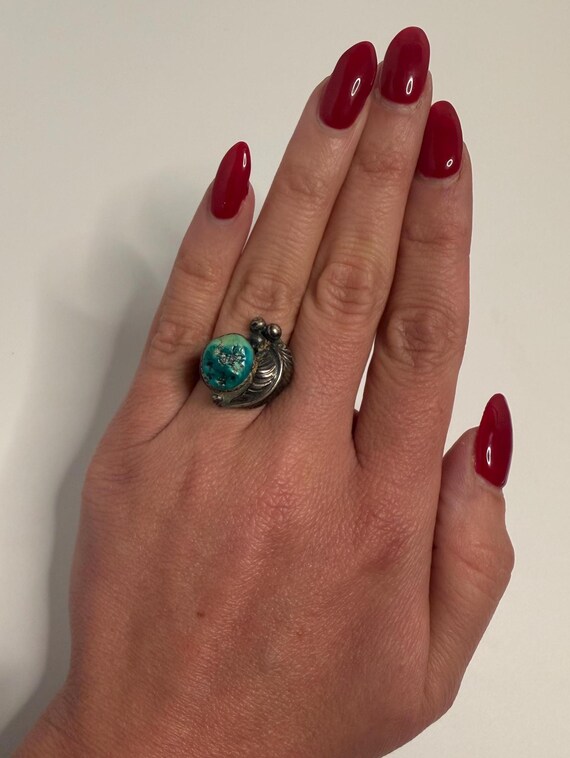 Sterling Silver Double Turquoise Ring – Split Sha… - image 5