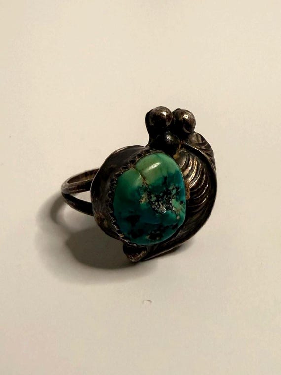 Sterling Silver Double Turquoise Ring – Split Sha… - image 2