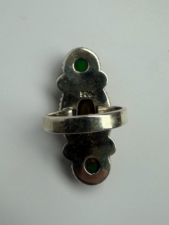 Aurora Crystal Fire Opal Statement Ring – Sterlin… - image 5