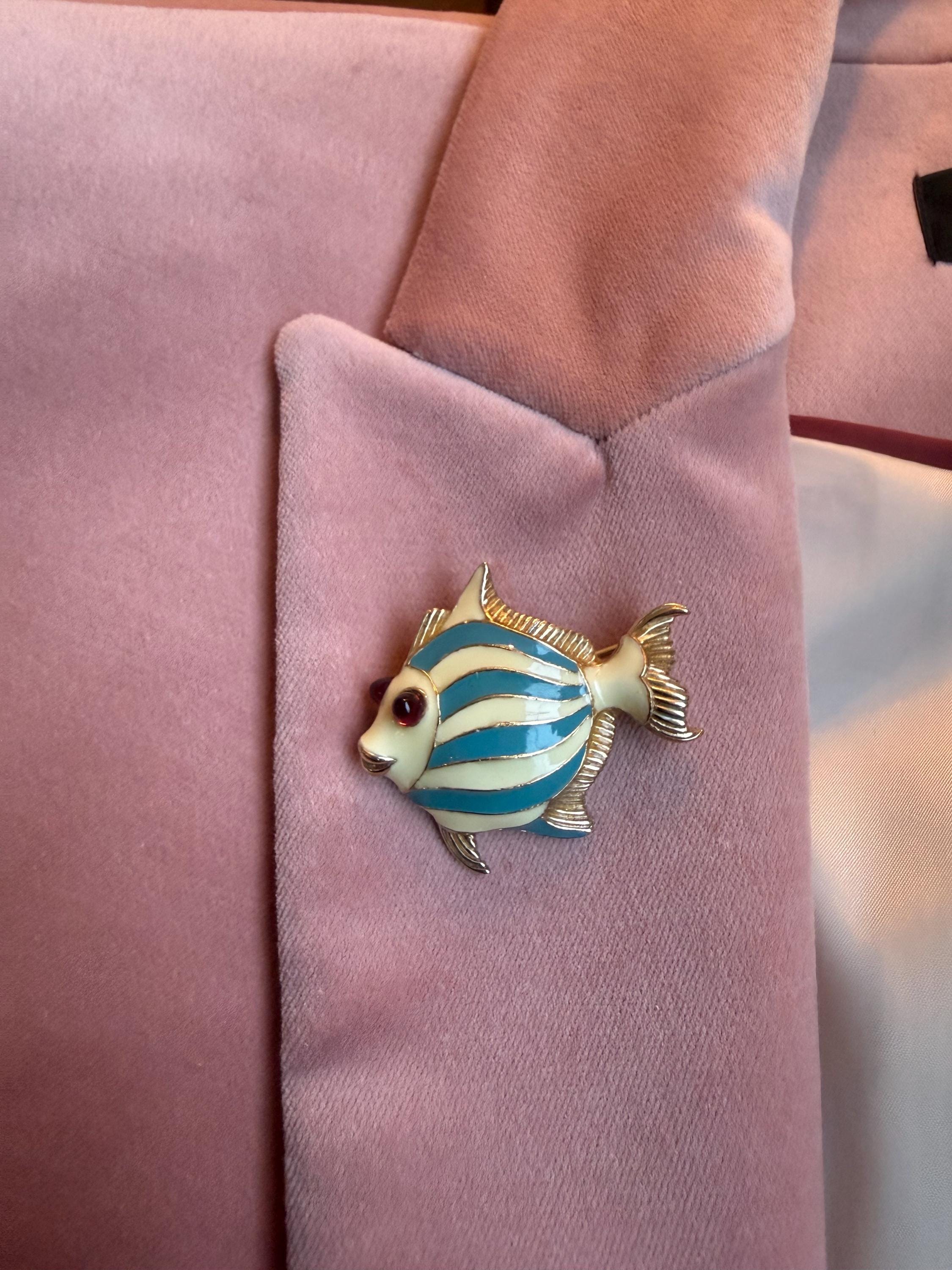 希少 CINER サイナー　ヴィンテージ 風船 ブローチ　ネイビー　ピンク Ciner Brooch - Etsy