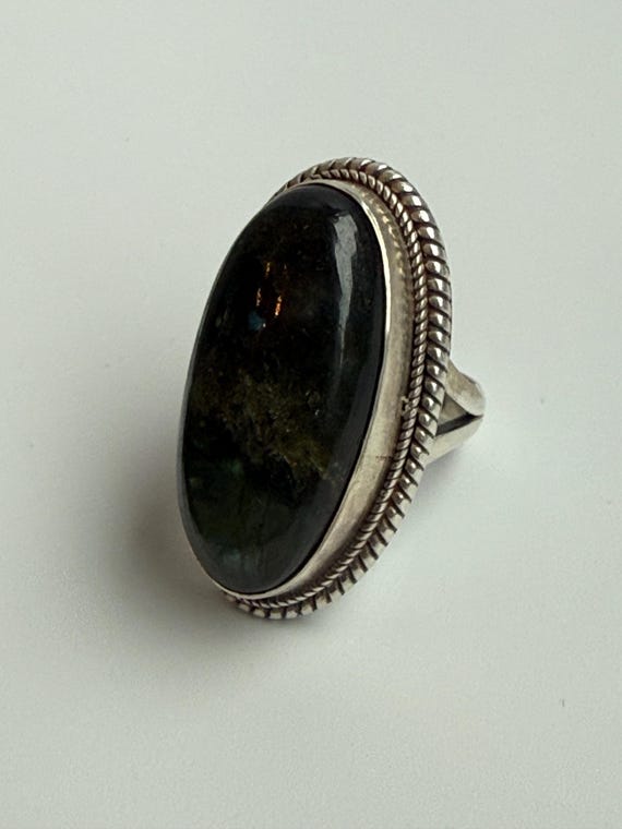 Massive Blue Flash Labradorite Statement Ring – S… - image 8