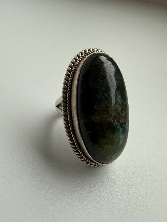 Massive Blue Flash Labradorite Statement Ring – S… - image 5