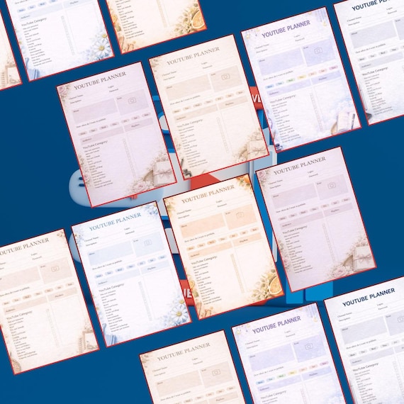 YouTube Video Planner & Channel Management Guide | Content Creator SEO Tracker (Digital PDF Download)