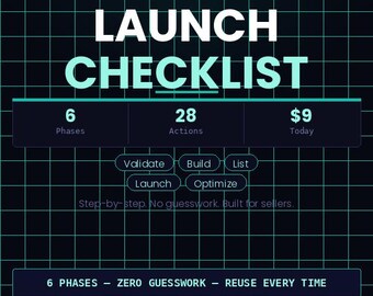 Etsy Digital Product Launch Checklist | Beginner Seller Planner | Etsy Listing SEO Guide | PDF Download