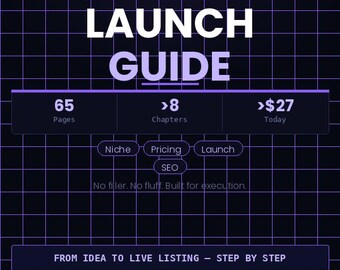 Digital Product Launch Guide | Step-by-Step Etsy Seller System | Niche Validation Pricing Strategy