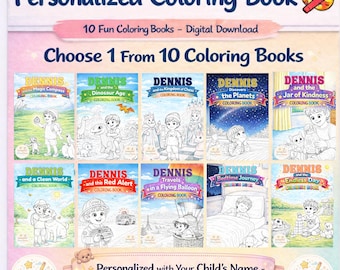 Personalized Kids Coloring Book | Custom Name Coloring Pages for Children | Digital Download