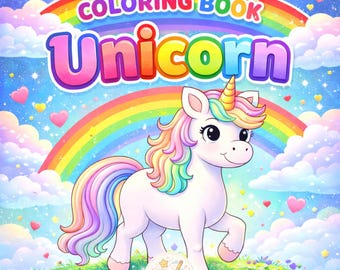Printable Unicorn Coloring Book for Kids | 30 Pages | Instant Download | Ages 4–7