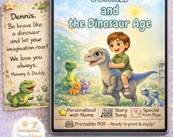 Personalized Dinosaur Storybook | Custom Kids Book with Song (Digital Download)