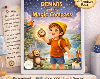 Personalized Kids Adventure Storybook | Magic Compass Fantasy Tale (Digital Download)