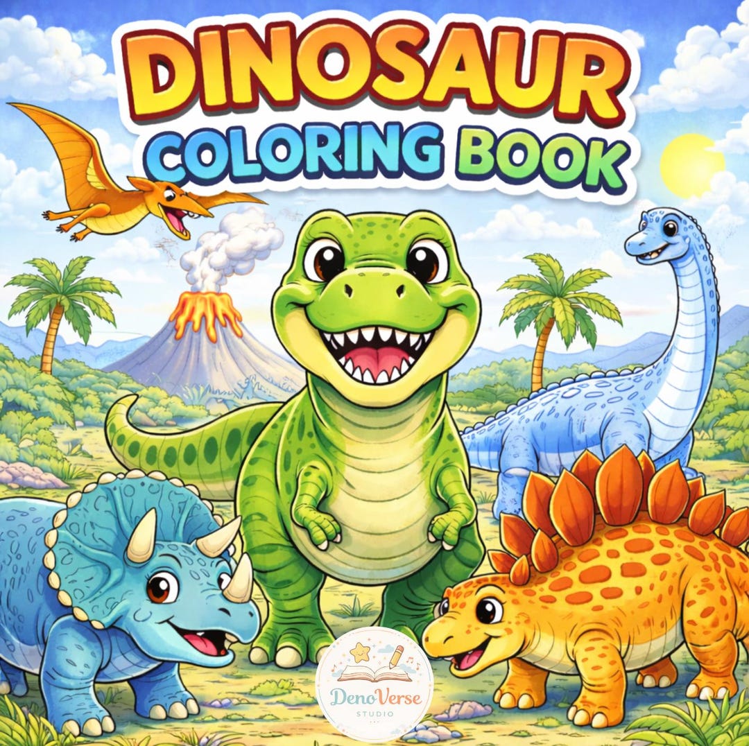 Dinosaur Coloring Book for Kids | 30 Printable Dinosaur Coloring Pages ...