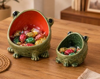 Ceramic Frog Candy Dish, Big Mouth Frog Storage Bowl, Frog Shaped Trinket Dish, Key Bowl Home Decor, Frog Lover Gift, Quirky Kitchen Decor