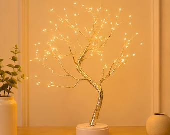 Fairy Light Spirit Tree Lamp, Bonsai Tree Night Light, USB Powered Warm White Glow Lamp, Bedroom Desk Lamp, Home Decor, Living Room Lamp