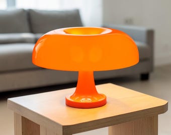 Orange Mushroom Table Lamp, LED Night Light, Ambient Table Lamp, Dimmable Bedside Lamp For Modern Home Decor