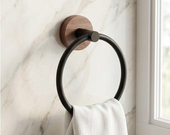 Bathroom Towel Holder, Washroom Decor Towel Ring, Wall Mounted Towel Holder, Modern Bathroom Organizer, Minimal Bathroom Decor